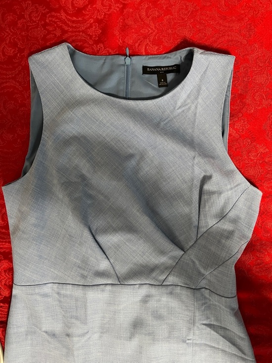 Ann Taylor Light Blue Sheath Dress Sleeveless Size 8 Career Work - Picture 3 of 9